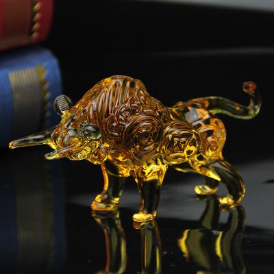 China Colorful Jewelry Beads Custom Design To Scare Crystal Glass Crafts Brushed Cow Crystal Ornaments Handmade Crystal Animals For Home Decor for sale