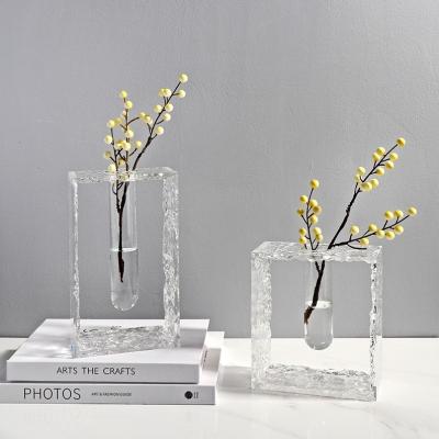 China Creative crystal frosted transparent glass flower arrangement in vase colorful beads jewelry home decorating crafts ornaments wholesale for sale