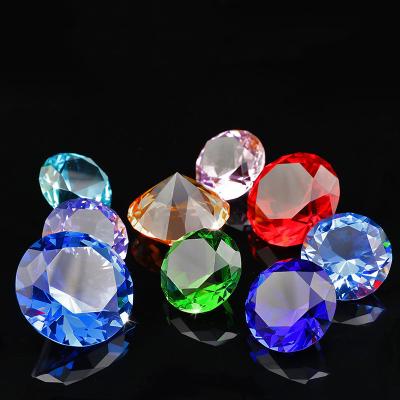 China Colorful Jewelry Beads Wholesale 6-200mm Colorful Diamond Pointed Diamond Wedding Artificial Transparent Glass Decoration Furniture Crystal for sale