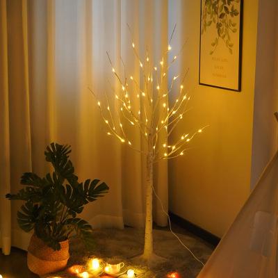 China Twinkling Birch Tree LED Lighted 120CM 64 LED Twig Tree Outdoor Gift Warm White Led Birch For Christmas Home Party Decorations for sale