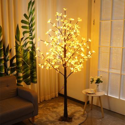 China Factory Wholesale Christmas Tree Light KD Led Branch Lights Brown Hawthorn Flower Tree Led Lights Pre Lit Christmas Trees Led Lights for sale