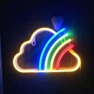 China Custom Romantic Custom Frame Neon Lights Cable 3D LED Neon Light Cloud Rainbow Shape For Wedding Home Decor Neon Sign Custom event party for sale