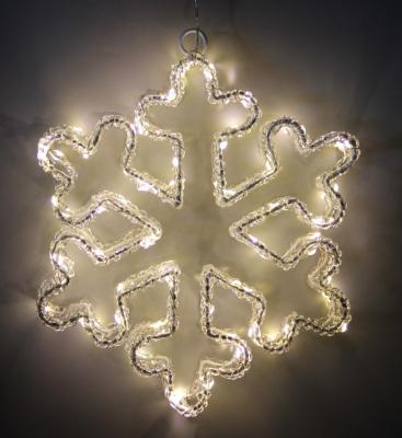 China New Design 3D 2D Iron Cdecorative Hand Made Acrylic Snowflake LED Lighting Fairy Lights For Christmas for sale