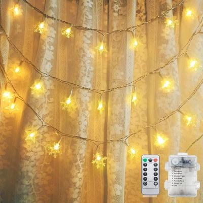 China Warm White 60L LED Clip Star Snowflake String Lights Christmas Lights for Garden, Home, Party Wedding Decoration for sale