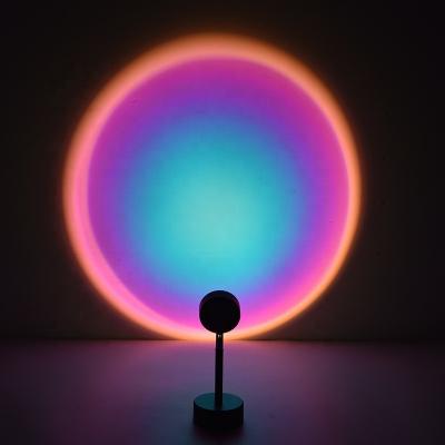 China New Design Rainbow Sunset Projector Atmosphere Night Light Cafe Projection Lights Cute Night Sunset Projection Lamp for sale