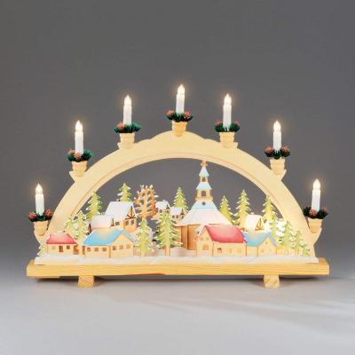 China Traditional Wooden Bridge Window Candle Bridge Lights For Christmas Decorations for sale