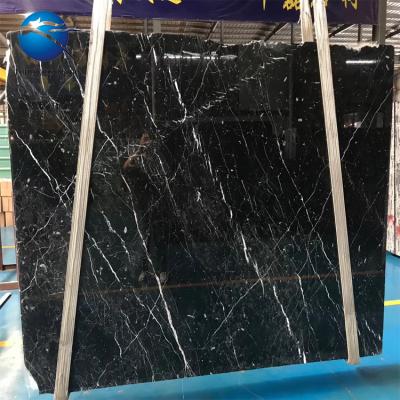 China Modern Wholesale Silky Black Marble Carrara Marble Slab Slabs Floor Tile for sale