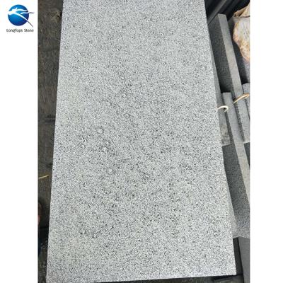 China Best Selling Outdoor Granite Tiles Chinese Steel Gray Granite Multiplecolor Bush Hammered Floor Tile G654 for sale