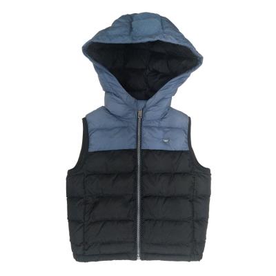 China Windproof Kids Boys Coat Padded Cotton Sleeveless Jacket Hooded Vest For Winter for sale