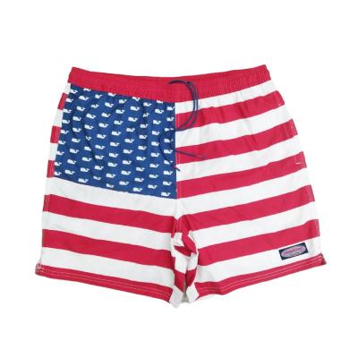 China Breathable Swimwear And Beachwear White Stripes Red Whale Printed Swim Trunks Panel Shorts Breach Boys Mens Abbreviation for sale