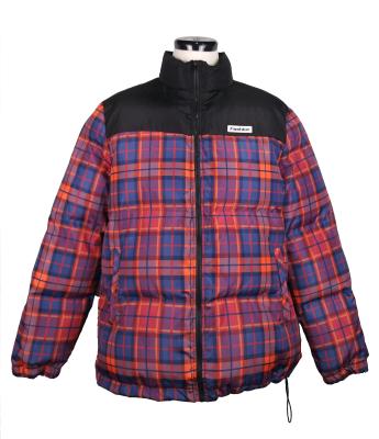 China Hot Sale Outdoor Winter Bomber Jacket Men's Collar Stand Anti-wrinkle Plaid Down Coat for sale