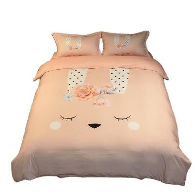 China Nondisposable Print Skin Friendly Fashion Cotton Soft Bedding Four Piece Set for sale