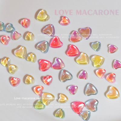 China Glass Macaron Nail Art Decoration Nail Design Glass Rhinestones Decorations Wholesale Heart Nail Art Decoration 8mm Nail for sale