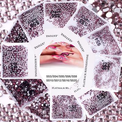 China Crystal Glass Nail Art Flat Back Rhinestones Light Mix Amethyst Files Glass Rhinestone Flat Back Crystal for sale