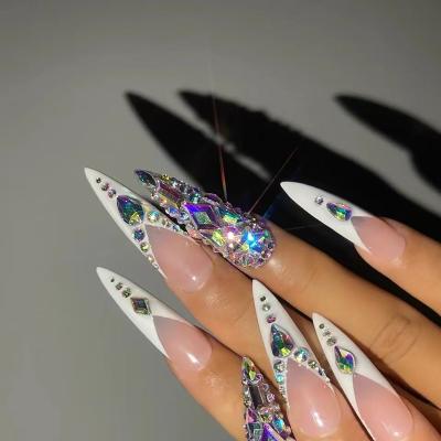 China Crystal Glass 12 Grids 3D Flat Back Glass Rhinestones Nail Art Decoration Multi-shape Random Glass For Nail Art DIY for sale