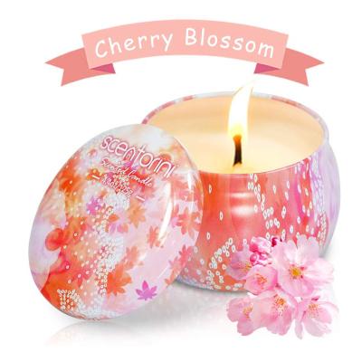 China Birthdays Tinplate Scented Candle Scented Decorative Wax Jars Custom Candles for sale