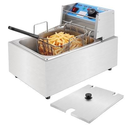 China Easy Operate Stainless Steel Deep Fryer 1700W 10L Deep Fryer Immersion Fryer With Basket And Commercial Restaurant Fast Food Restaurant And for sale