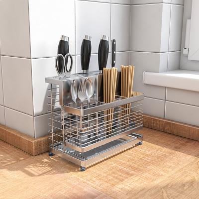 China Viable Wall Mounted Detachable Kitchen Organizer Cutting Board Rack Household Knife Drying Rack Stainless Steel Knife Set Holders for sale