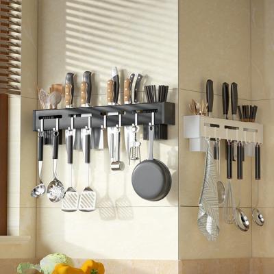 China 201Stainless Steel Viable Knife Holder Stand Magnetic Knife Strength Holder Magnetic Storage Rack Wall Mounted Rack With Hooks for sale