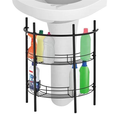 China Universal Viable Shelf Adjustable 3 Tier Bathroom Organizer Under Sink Storage Rack Bathroom Tool Holder for sale