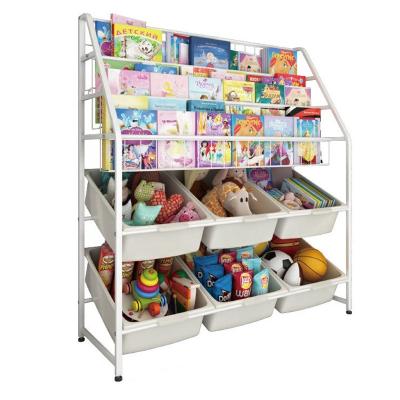 Cina Viable Toy Storage Rack Kindergarten Baby Picture Book Rack Floor Home Storage Rack Large Capacity Matching Children's Shelf in vendita