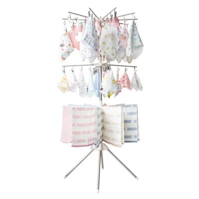 Chine Eco-friendly Standing Type Foldable Metal Laundry Cloth Hanger Rack Shelf with Wheels Stainless Steel Cloth Drying Rack Baby Cloth Rack à vendre