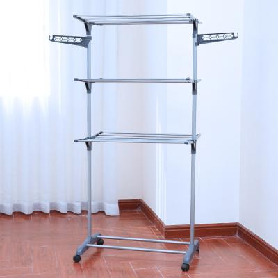 Chine 2021 New Viable Plastic Multi-Layer Drying Racks Hanging Foldable Clothes Rack For Balcony à vendre