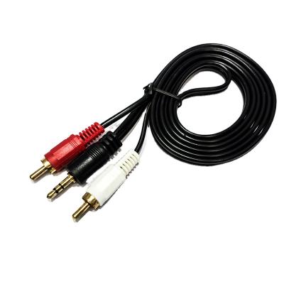 China Factory Hot Selling 1.5m 3.5mm Car To Rca 2 Male To Aux Male Audio Cable. with prices for sale