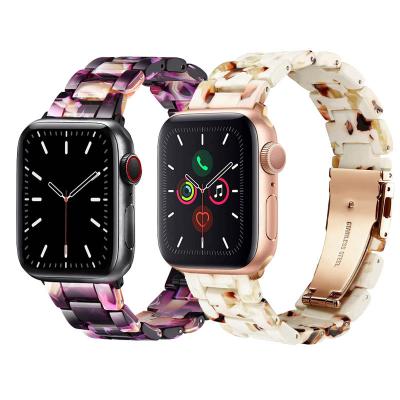 China Resin Strap Band For Apple Watch Hot Multi Color Fashion Resin Strap For Apple Watch Band 45mm 44mm 40mm 41mm 42 38mm Ultra Light Strap For iWatch Series 7 for sale