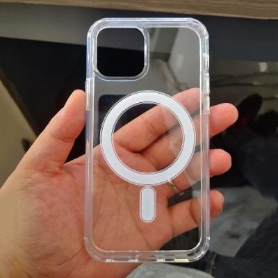 China Magnetic Anti-fall Case Phone With Charging Transparencies Phone Cover For Iphone 12 Pro Max for sale