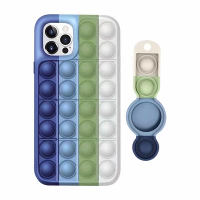 China Newest Shaky Person Anti-fall Sensory Toy Rainbow Silicone Phone Case Shockproof Cover Creative Phone Shape For Max Phone 12 Pro for sale