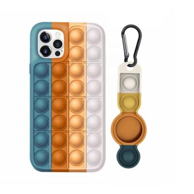 China new designer Anti-falling Silicone Push Bubble stir cell phone case cover sensory fidgety person for max pro phone12 for sale