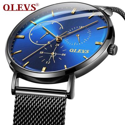 China Brand 5880 OLEVS Chronograph Japan Movt Watch Analog Mesh Strap Feature Quartz Wristwatch Fashion Week And Date Watch For Men for sale