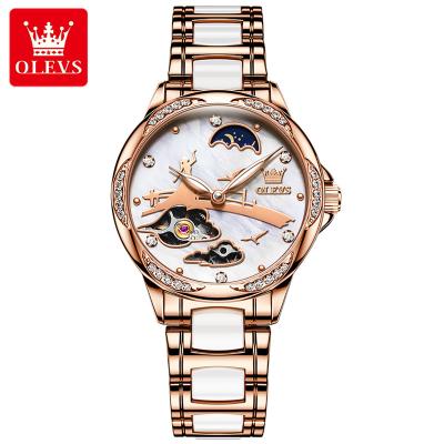 China Hot OLEVS 6639 Water Resistant Trend Hand OEM Fashion Lady WristWatch Luxury Elegent Waterproof Gold Silver Classic Women Mechanical Watch for sale