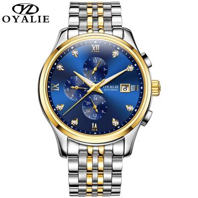 China Automatic Date Men Hand Watch Fashion Business Men Multiple Time Zone Relogio Masculino Watch Stainless Steel Waterproof Mechanical Watch for sale