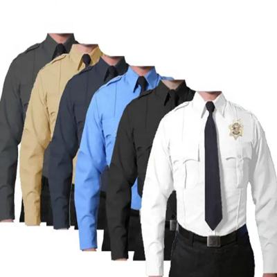 China Wholesale First Class Anti-pilling 100% Polyester Cotton Long Sleeve Security Guard Uniform Men Shirt for sale