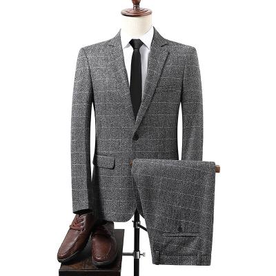 China Slim Fit Men's Slim Fit Suit Male Business Casual Wear Anti-Shrink 2 Piece Men's Wedding Suit Blazer Gentlemen Pants Classic Mens Tops for sale