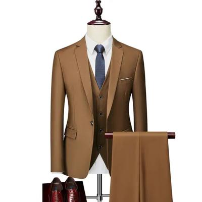 China High Quality Business Blazers (Jackets+Vest+Pants) Three-Piece Suit Men's Casual Anti-Shrink S-6XL/Best Wedding Groom/Man Tuxedo for sale