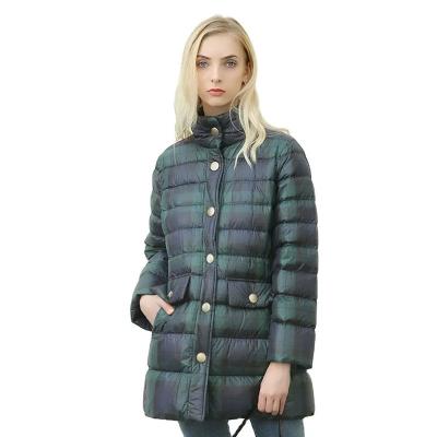 China Winter Mid Length Duck Down Womens Puffer Fur Coated Lightweight Womens Clothing Jackets for sale