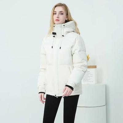 China White Women Down Coats Waterproof Parka Thickening Warm Cold Fleece Stripper Filled Fur Duck Winter Hooded Outdoor Jacket For Women for sale