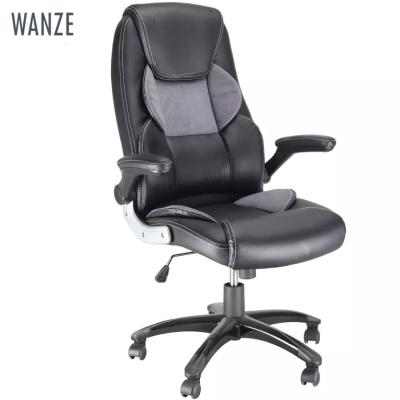 China Ergonomic Rotation Task Chair High Back Office Chair PU Leather Executive Armrest Flip-up Office Computer Chair Swivel Task Chair for sale