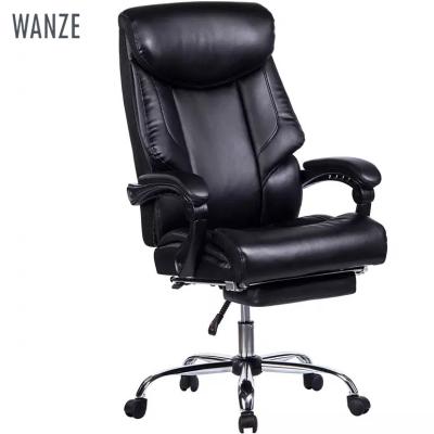 China Slipcovered Office Chair High Back Memory Foam Extended Leather PU Computer Executive Chair with Retractable Footrest for sale