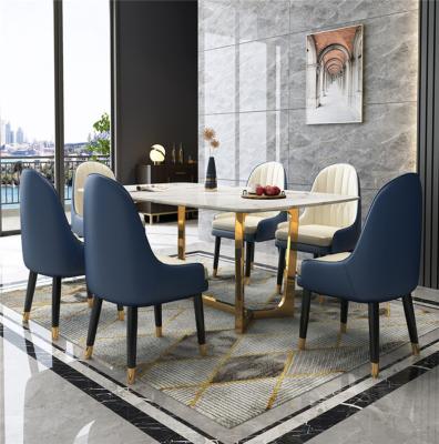 China Good Quality Convertible Modern Marble Top Dining Table Designs For Dining Room for sale