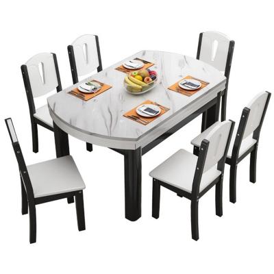 China Convertible Modern Dining Table Sets 6 Chairs Dining Table And Dining Chair Set for sale