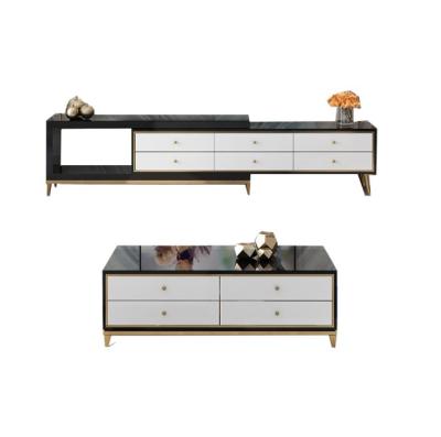 China (Other) Living Room Designer Adjustable Stainless Steel Coffee Table Base With MDF Wood Cabinet for sale