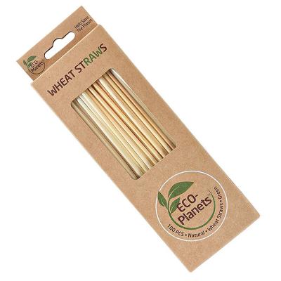 China Environmental Friendly Eco-friendly Wheat Drinking Straw Biodegradable Straw With Custom Design for sale