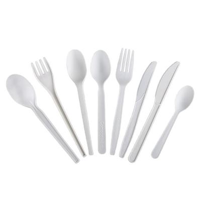 China 2022 New Cpla 100% Biodegradable Compostable Cutlery Disposable Eco Friendly Stocked Knife Fork Plastic Spoon Wrapped for sale