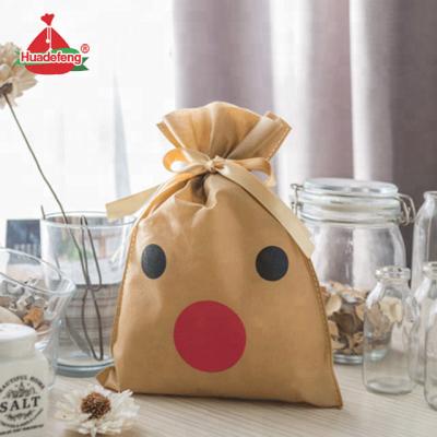 China Non Woven Fabric Soft-loop Material Huadefeng Drawstring Bag Christmas Gift Type for sale