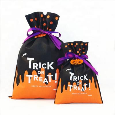 China BIODEGRADABLE cheap non woven Halloween drawstring PLA gift bag drawstring gift bag custom printing price for sale