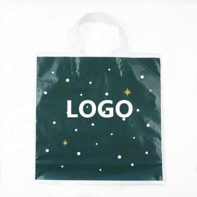 China LDPE 8C Handle Women Plastic Bags For Christmas Party Decoration Gift Shopping Bag for sale